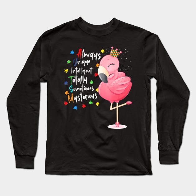 inspirational quote Autism Awareness Flamingo Mom child Long Sleeve T-Shirt by mccloysitarh